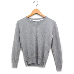 スピック&スパン Spick&Span Vネック ニット セーター 長袖 無地 コットン 綿 グレー 灰 /FT22