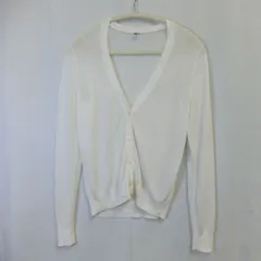 UNIQLO ユニクロ ライトVネックカーディガン シアー ホワイト Lサイズ 〇□