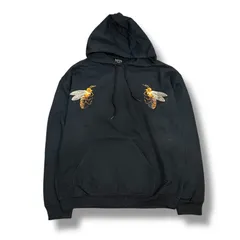 パーカー ★used ★古着 ★Vintage ★アメカジ ★ブラック ★オールド ★ストリート ★スケーター  ★フーディ ★黒 ★蜂 ★ワッペン ★刺繍 ★ハチ ★MAN ★boohooMAN ★Mサイズ