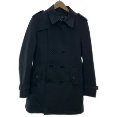 BURBERRY BLACK LABEL　ステンカラーコート　ロングコート　ダブルボタン　無地　ウエストベルト　オーバーサイズ　古着