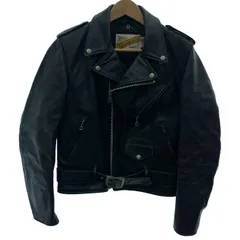 Schott　レザージャケット　ライダースジャケット　無地　フルジップ　USA製　アメカジ　古着