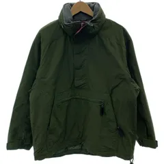 Eddie Bauer　ナイロンジャケット　ハイネック　フルジップ　無地　ワンポイント　刺しゅう　裏地フリース　古着