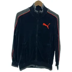 PUMA　トラックジャケット　ジャージ　ベロア　ハイネック　フルジップ　無地　ワンポイント　刺しゅう　スポーツ　古着