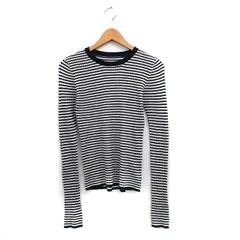 フリークスストア FREAKS STORE リブ ニット セーター 長袖 ボーダー F ネイビー 紺 /KT28