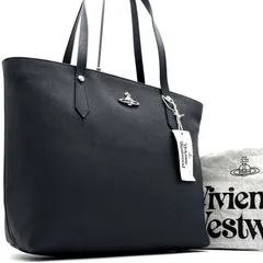 未使用に近い Vivienne Westwood ヴィヴィアンウエストウッド トートバッグ ビジネスバッグ 肩掛け A4可能 レディース ファスナー開閉 多収納 大容量 ネイビー