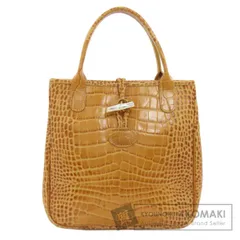 Longchamp ロンシャン 型押し ハンドバッグ レザー レディース [中古]