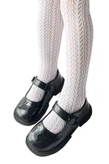 ピアノ 発表会 卒業式 入学式 卒園 80/90/100/110/120/130/140 入園 ベビー キッズ 白 レース ストッキング 網 黒 子どもフォーマルタイツ [ママゆるり]