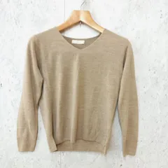 Discoat ディスコート ニット セーター スリット入り Vネック 薄手 シンプル ベージュ Mサイズ ◎、〇◇