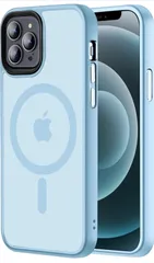 ★【米軍規格・MagSafe対応】Gtsoho iPhone 13 Pro Max 用 ケース 半透明 米軍規格 耐衝撃 マグネット搭載 マット感 黄ばみなし ストラップホール付き マグセーフ対応 ワイアレス充電対応 ライトブルー