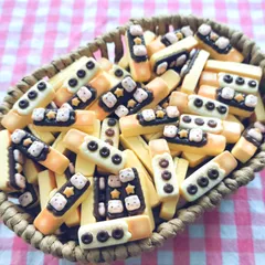 【1027】100個 デコパーツ ミニチュア  スティック ケーキ ぶた チョコがけ ミックス まとめ売り