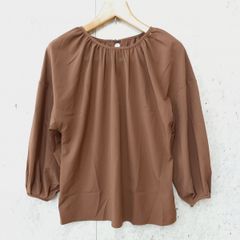 LAUIR ラウアー 2WAY バックリボン ボリュームスリーブ ブラウス ブラウン Mサイズ ◎、〇◇