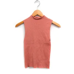 スナイデル SNIDEL リブ ニット セーター ノースリーブ ハイネック 無地 F コーラル /FT26