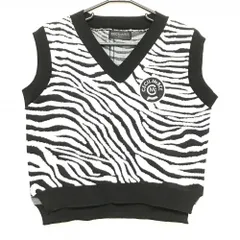 【新品】セシルマクビーグリーン ニットベスト 黒×白 ゼブラ柄  レディース F ゴルフウェア CECIL McBEE