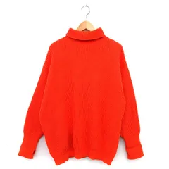 フリークスストア FREAKS STORE オフタートル チュニック ニット セーター リブ コットン混 ゆったり 長袖 L オレンジ /NT24