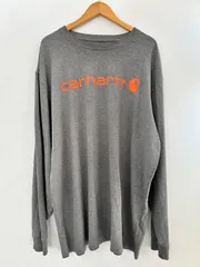 Y8 carhartt ロンT L/S TEE 長袖Tシャツ 2XL グレー プリントロゴ カーハート 古着卸 アメリカ仕入