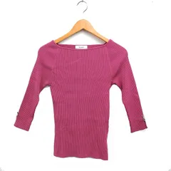 マイストラーダ Mystrada リブ ニット セーター 七分袖 無地 シンプル 38 ピンク /FT49