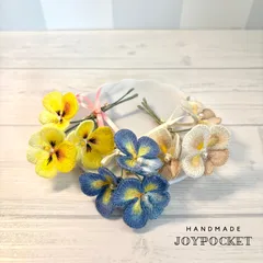 【新色追加】ビオラの花束のブローチ