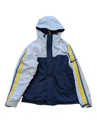 NIKE　ナイロンジャケット　古着　白　青　L　中綿ジャケット　00s