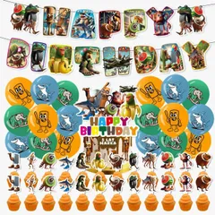 【送料無料】り付け 風船セット イタリアンブレインロット バルーン ネットミーム HAPPYBIRTHDAYガーランドハッピーバースデーパーティー サフール 誕生日デコレーションセット,バナー1枚,バルーン16個,ケーキ (D)