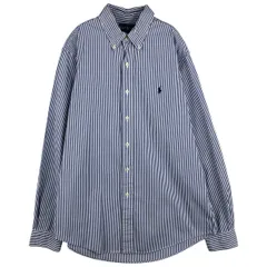 古着 ラルフローレン Ralph Lauren CUSTOM FIT 長袖 ボタンダウンストライプシャツ メンズL相当/eaa459380