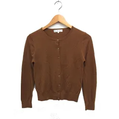 クミキョク 組曲 KUMIKYOKU ニット カーディガン クルーネック 無地 ハイゲージ ウール 2 ブラウン 茶 /FT17