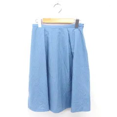 ナチュラルビューティーベーシック NATURAL BEAUTY BASIC タグ付き フレア タック スカート ひざ丈 チェック 薄手 M ブルー 青 /TT