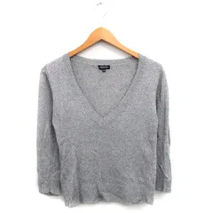 インディヴィ INDIVI ニット セーター 七分袖 Vネック シンプル 38 グレー 灰 /KT2