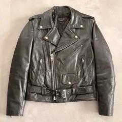 本革★HORN WORKS バッファローレザー ダブルライダースジャケット 黒 S 状態良好