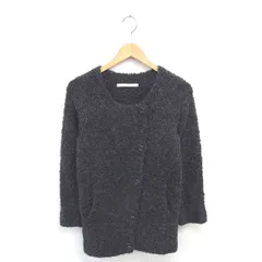 スピック&スパン Spick&Span カーディガン ニット ひざ丈 ウール混 アルパカ混 長袖 チャコールグレー /TT