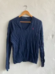 ポロラルフローレン ネイビー Vネック ニット