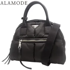 PRADA(プラダ) ボンバー ハンドバッグ ハンドバッグ 2WAY ショルダー 肩掛け 斜め掛け ナイロン ブラック黒 シルバー金具 1BB881 レディース 40802176141【中古】【アラモード】