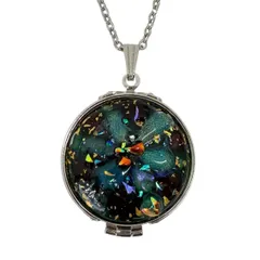 【中嶋象嵌 京象嵌】京ぞうかん ペンダントルーペ ネックレス エリザベス グリーン系/シルバー アクセサリー 和モダン 伝統工芸品