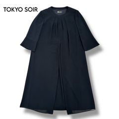 タグ付き未使用 TOKYO SOIR ノーカラー ロングジャケット 7 黒 - メルカリ