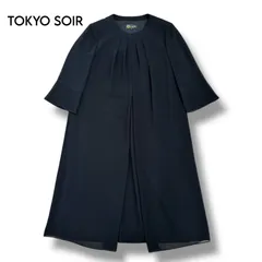 【東京ソワール】シフォン重ねロング丈ブラックフォーマルワンピース　11