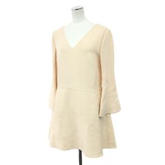 VALENTINO ヴァレンティノ ワンピース サイズ:40S フレアスリーブ/Vネック シルク×ウール ベージュ レディース / 240001181790