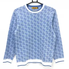 【超美品】レザレクション セーター ライトブルー×白 総柄 ニット 薄手 レディース M ゴルフウェア Resurrection