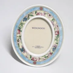 訳あり WEDGWOOD ウェッジウッド SARAH サラ フォトフレーム 花柄 楕円形 英国製 写真立て 陶磁器 インテリア 補修あり 現状品