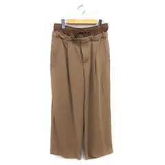 イェッカヴェッカ YECCA VECCA Editt by フェイクレイヤード ワイド イージーパンツ タック ドローストリング ゆったり F ダークベージュ /NT33