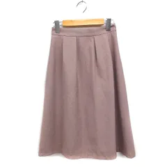 ナチュラルビューティーベーシック NATURAL BEAUTY BASIC タック フレアスカート ミディ丈 ひざ下丈 無地 モカブラウン 薄茶 /FT38