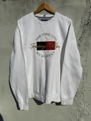 XL トミーヒルフィガー 刺繍 白 スウェットシャツ