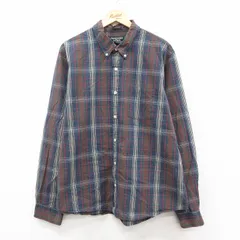 XL/古着 アバクロンビー 長袖 ブランド シャツ メンズ 00年代 00s 大きいサイズ コットン ボタンダウン 濃緑他 チェック 25dec09