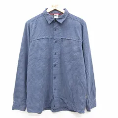 L/古着 ノースフェイス 長袖 ブランド シャツ メンズ 紺他 チェック 25dec09