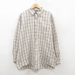 XL/古着 ノーティカ 長袖 ブランド シャツ メンズ 90年代 90s 大きいサイズ ボタンダウン ベージュ他 チェック 25dec09