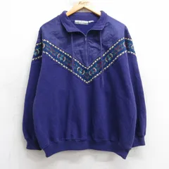 古着 長袖 ハーフジップ スウェット レディース 90年代 90s 紫 25dec09