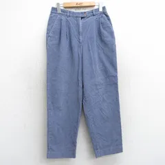 古着 タルボット コーデュロイ パンツ レディース 00年代 00s 太畝 テーパード コットン 薄紺 25dec09