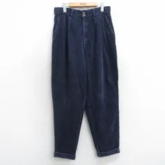 古着 ギャップ GAP コーデュロイ パンツ レディース 00年代 00s 太畝 テーパード 紺 25dec09
