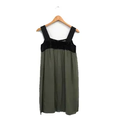 アナトリエ ANATELIER ワンピース ミニ ノースリーブ シルク シンプル カーキ /KT24