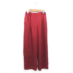 マウジー MOUSSY タグ付き ワイド パンツ ハイウエスト 光沢 薄手 1 赤 レッド /TT
