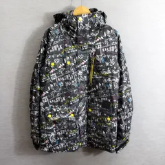 KISSMARK キスマーク スノーボード ウェア ジャケット スキー ウィンター スポーツ 総柄 派手 文字 メンズ M ブラック系 A782