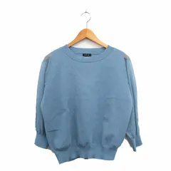 インディヴィ INDIVI ニット セーター 七分袖 シンプル ブルー 青 /KT28